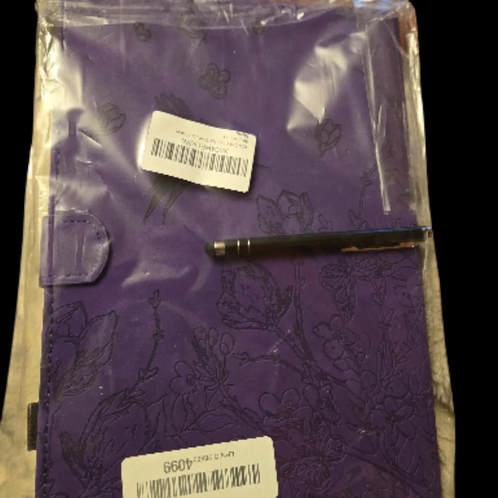 Purple Floral Tablet Case with Stylus